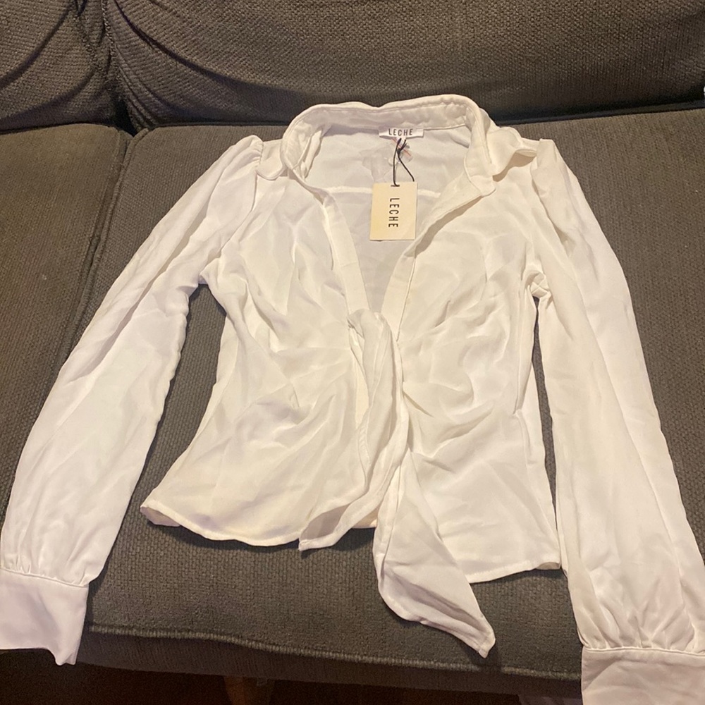 White low cut blouse
